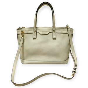 Henri Bendel West 57 Satchel Leather Bag In Cream